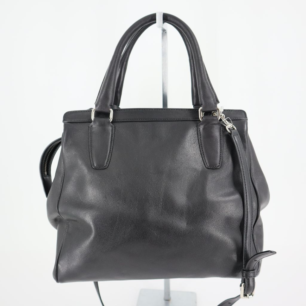 Coach "North South Legacy" Smooth Leather Convertible Satchel Black