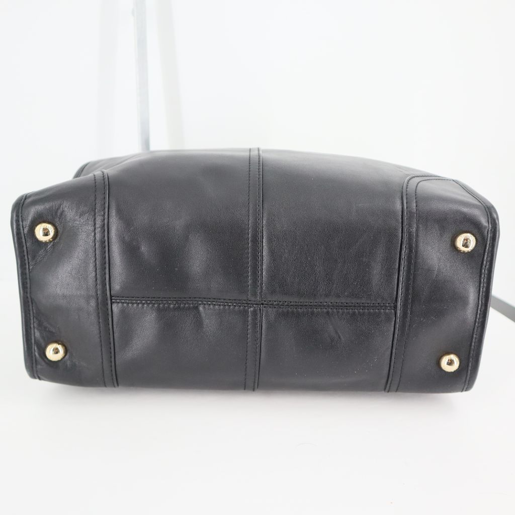 Michael Kors Large Leather Satchel Shoulder Tote Purse Handbag Black Gold+wallet  - Michael Kors bag - 196163283944 | Fash Brands