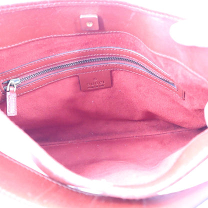 Gucci Reins Leather Hobo Shoulder Bag Red
