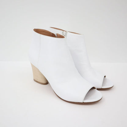 Maison Margiela Peep Toe Ankle Booties White